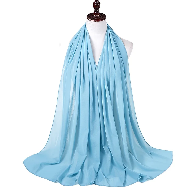 021 Classic Thicker Plain Color Crinkle Pleated Chiffon Shawl Mini Pleated Wholesale Malaysia Instant Women Chiffon Hijab