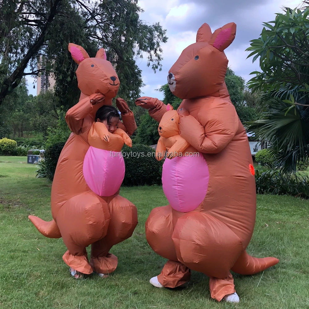 Unisex Kangaroo Inflatable Costume for Adults Kangaroo Dress Suit for Purim Halloween Party Cosplay