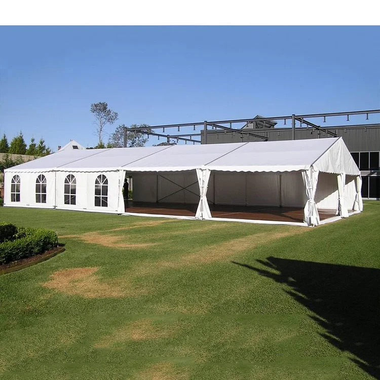 outdoor dining big party white restaurant stretch events wedding tent