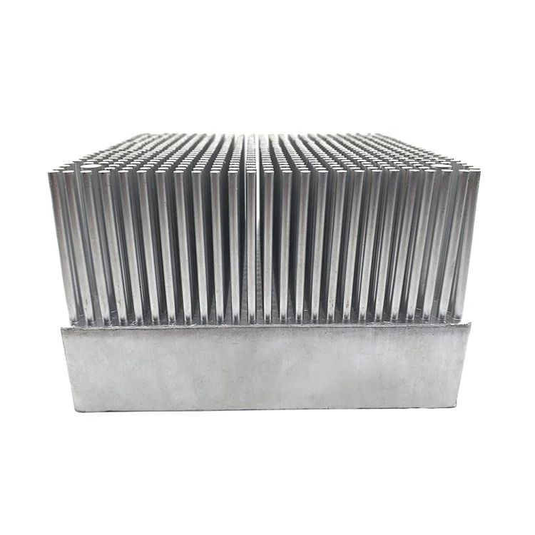 Custom square 128mm  Aluminum CPU Lamp  round Pin Fin Cold Forging Heatsink for computer