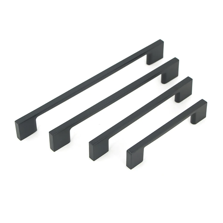 universal Brushed Nickel Finish Square modern Zinc furniture dresser handle contemporary Metal Pull Kitchen Cabinet Handles