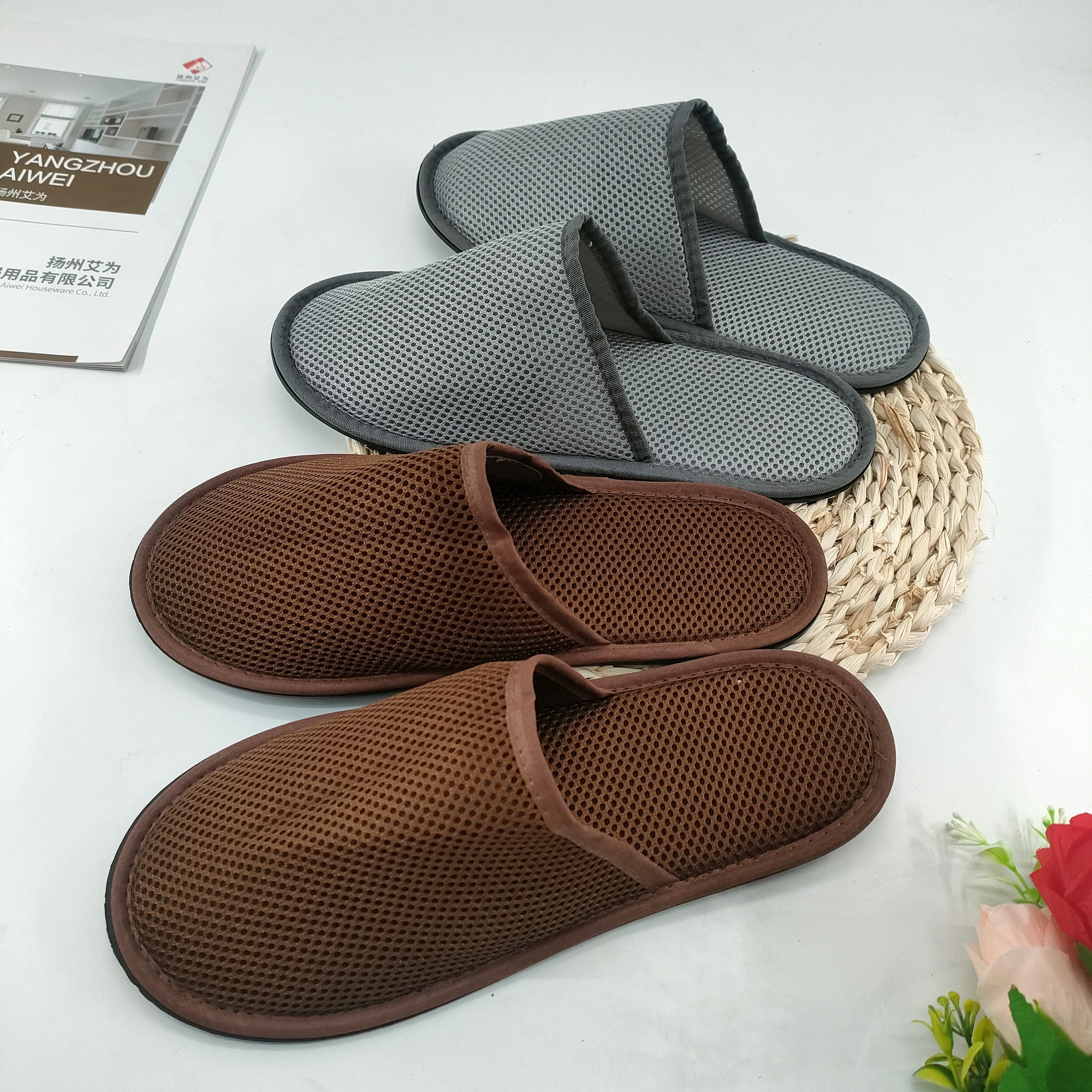 Men Casual Mules Mesh Breathable Flat Slippers Factory Price 2023 Chinese EVA Carton Unisex Summer Slippers Customized Color