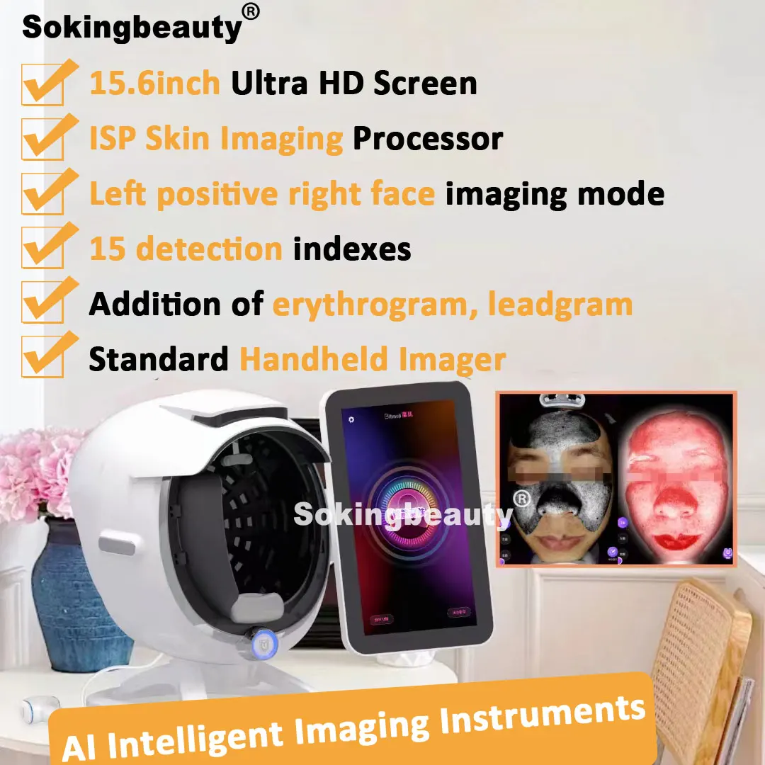 portable 3d AI face skin Diagnostics analyzer facial Tester scanner magic face mirror device skin analysis machine skin analyzer