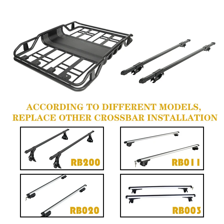 Simple design with one-piece iron roof rack 4x4 hollowed out stable structure can be matched with crossbar for pickup trucks