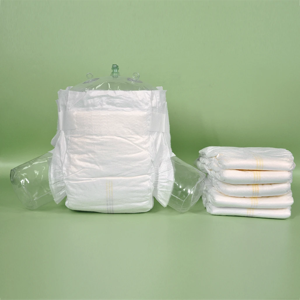 Private Label Manufacturer Plastic Back Sheet Non-Woven Disposable Swaddle Baby Diapers in Bale