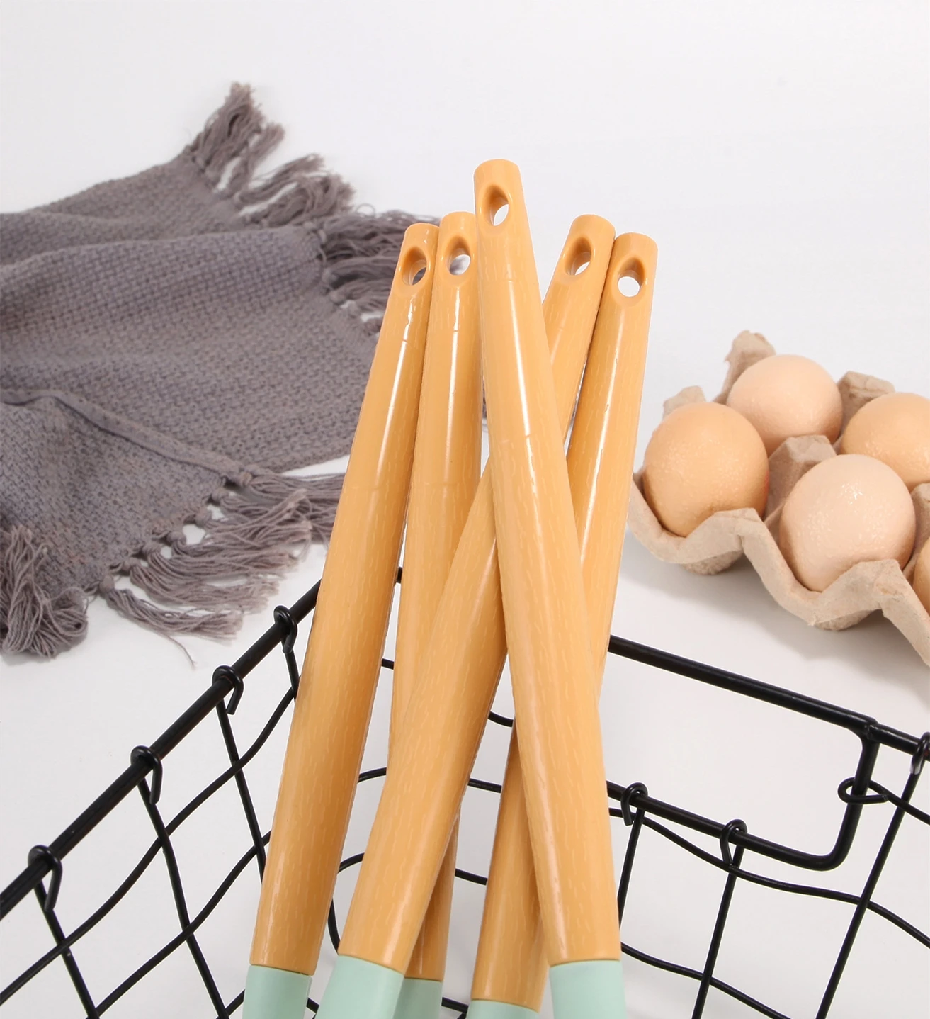 12 Pieces Silicone Kitchen Accessories Cooking Tools Kitchenware Cocina Silicone Kitchen Utensils With Wooden Wood Handles