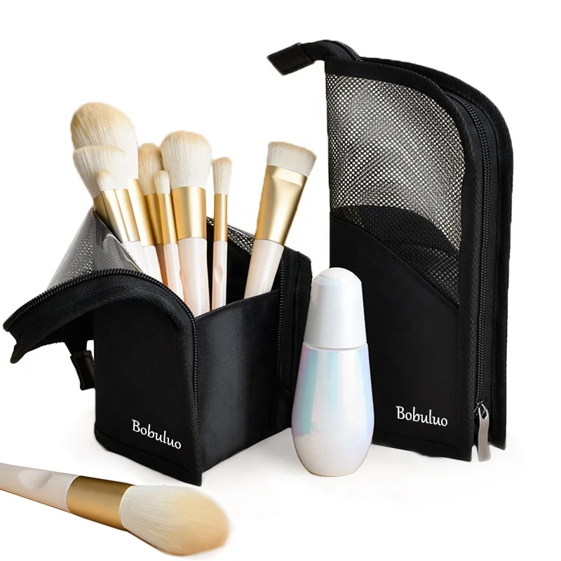 Custom Makeup Brushes Bag Case Ladies Mesh Cosmetic Travel Makeup Bag