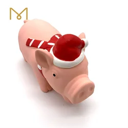 soft squeaky  latex rubber durable christmas pig dog puppy cat pig interactive pet toys manufacturer