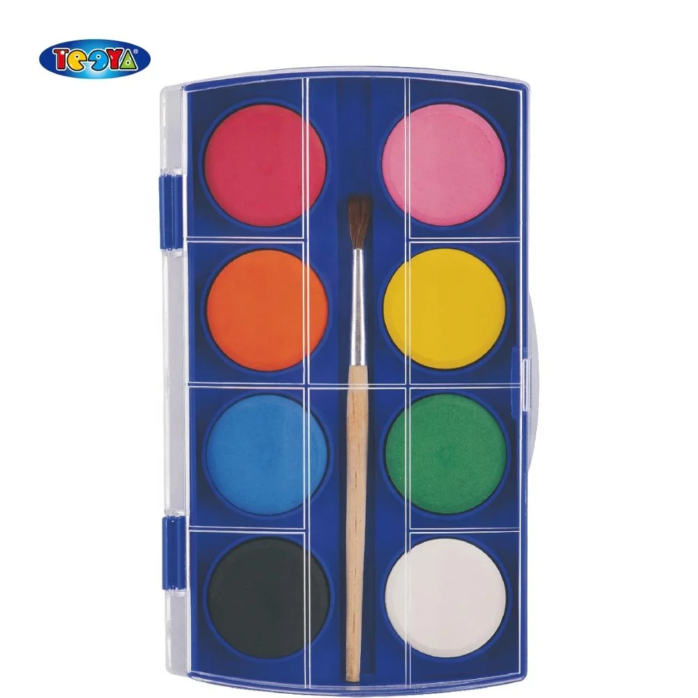 8 COLOR 28MM WASHABLE WATER COLOR CAKE SET SUPPLIED BY OEM FACTORY