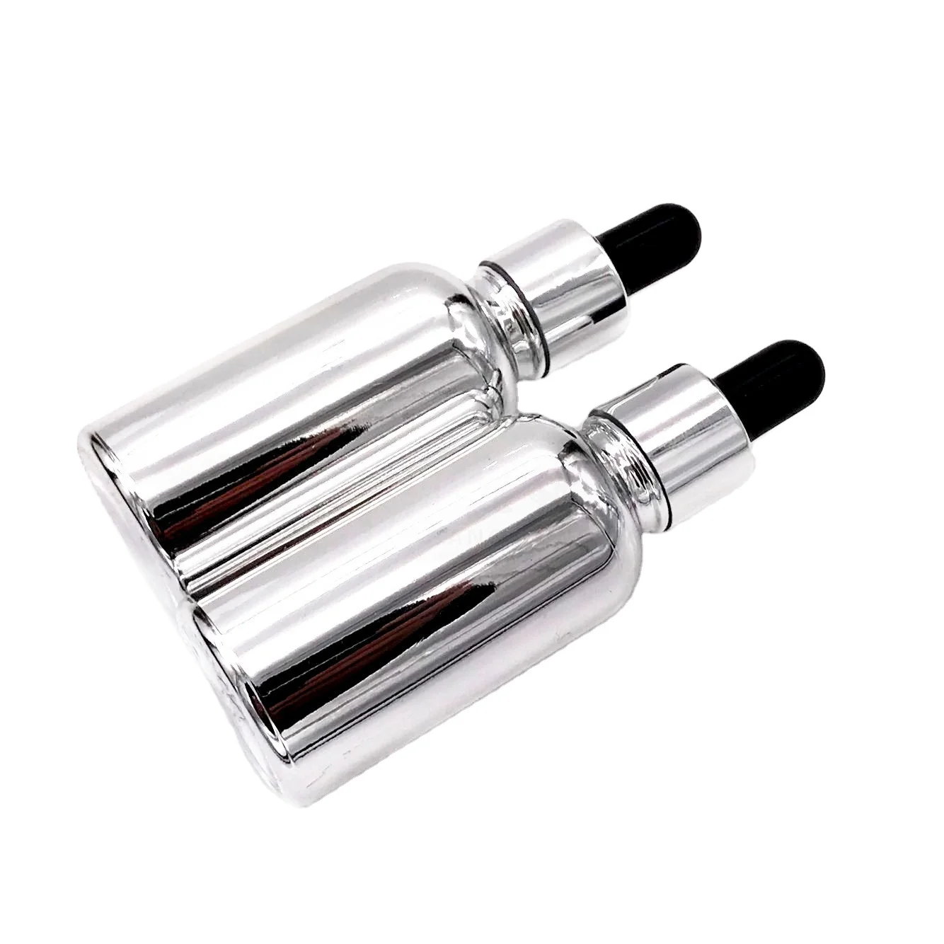 10ml 15ml 20ml 30ml 50ml 100ml Silver Metallic Dropper Bottle Electroplating Gold Glass Bottle