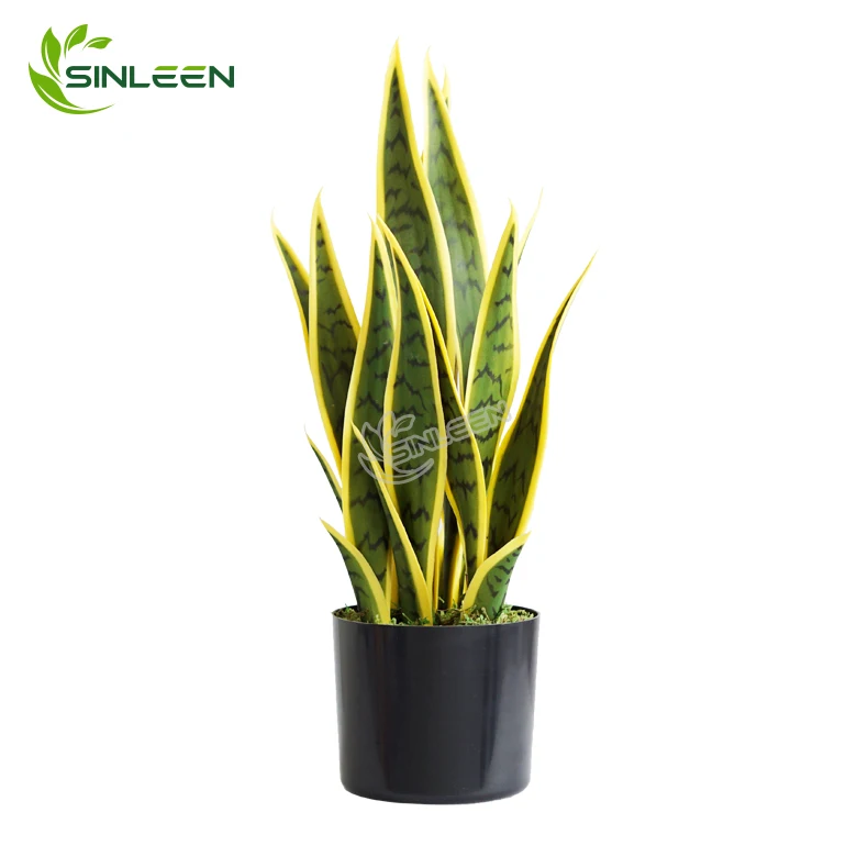 Artificial Snake Sansevieria Indoor Potted Green Wholesale Hot Selling Plastic Ornamental Fake Plant Decoration