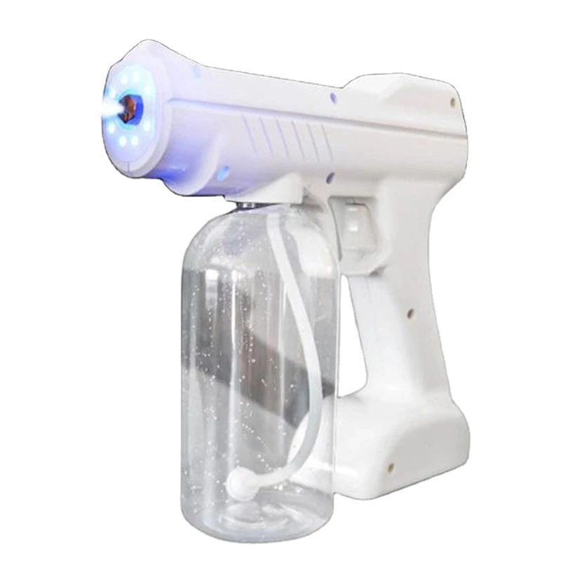 Spray Gun Wireless Nano Blue LED Lights Disinfection Sanitizer Spray Gun Portable Auto Disinfection Misting Fogger Machine
