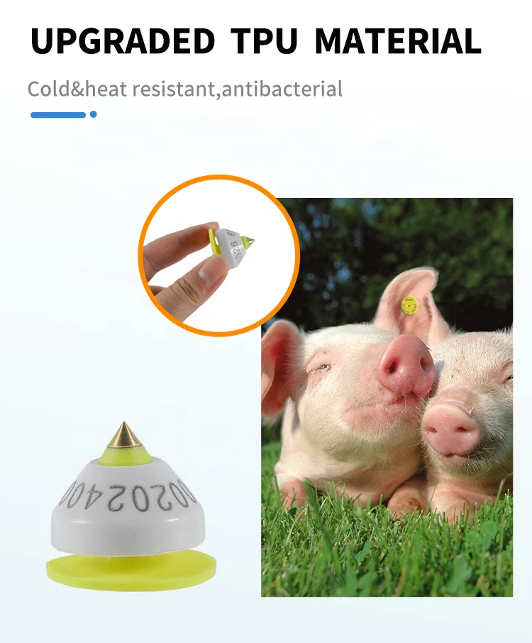 E-005 Anti-Bite 134.2KHz Livestock RFID FDX HDX Animal Electronic Ear Tags for Pig Sheep Cattle