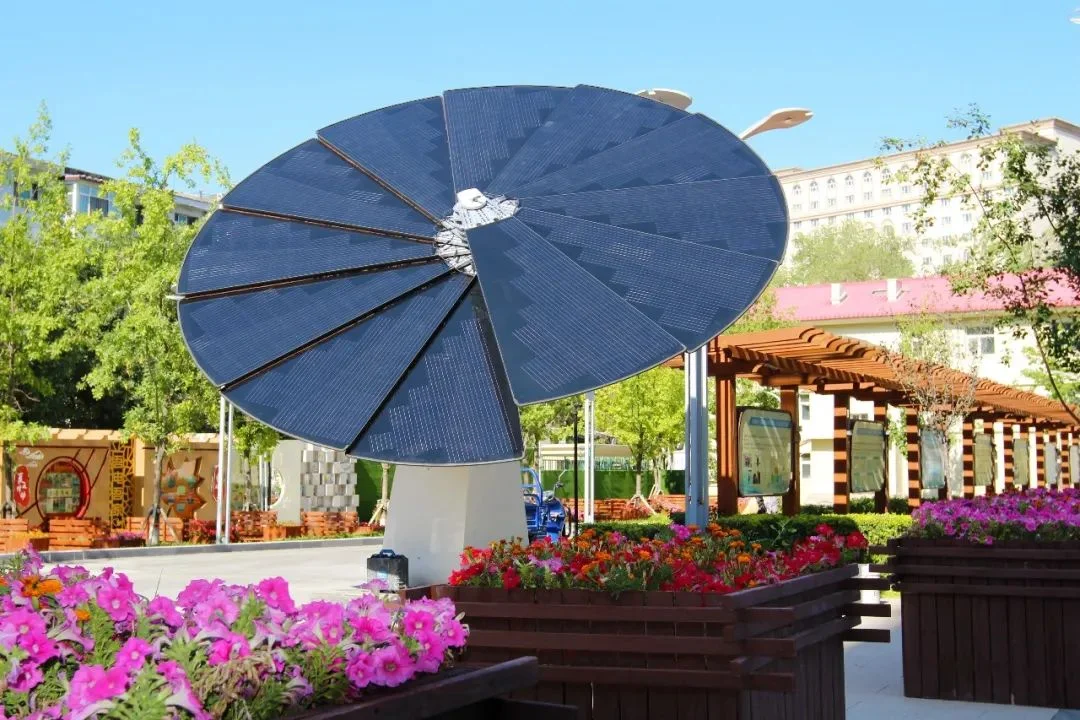 pv tracker 2.6KW solar landscape tracker solar flower flower type solar system flower solar panel system