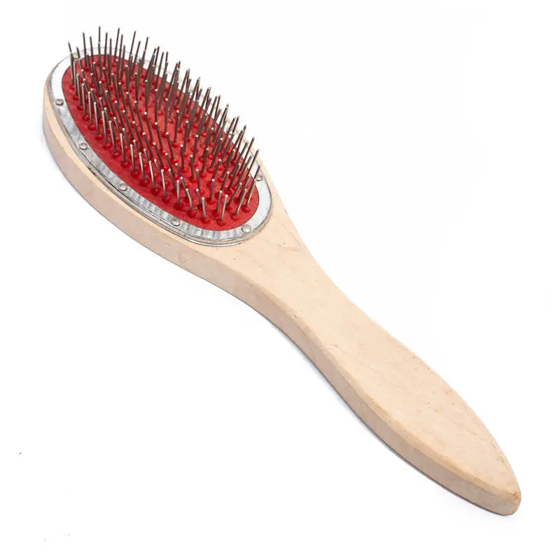 Varnish Color Wooden Handle Human Massage Hair Comb With Steel Teeth Hair Extensions Brush For Salon Use