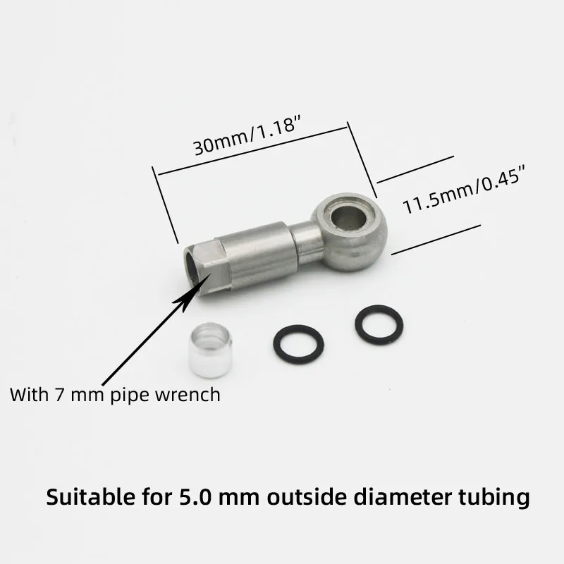 bike parts mountain bike Stainless steel oil needle olive head T joint tubing joint five-wire body For MAGURA MT4 MT4E MT5