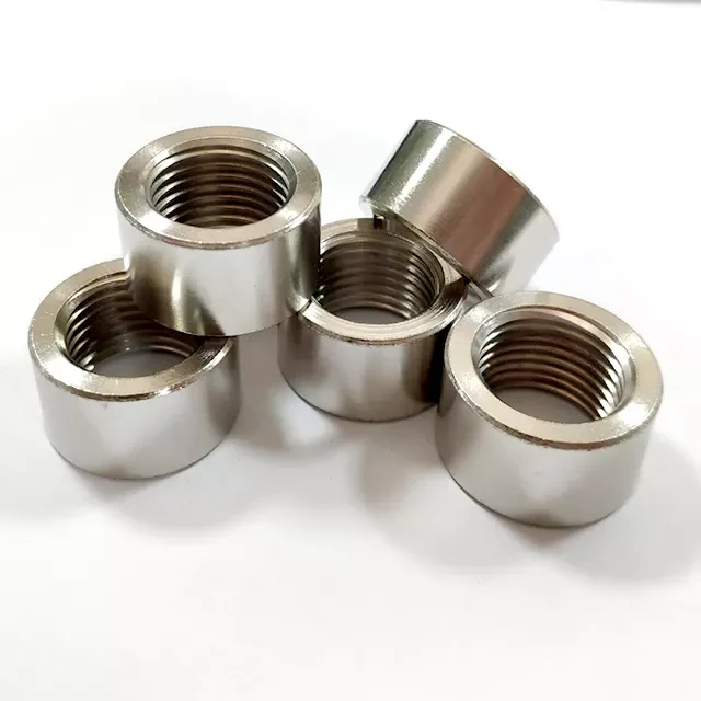 OD 28*17mm CNC Machinery Fasteners, Exhaust Pipe Fitting, Oxygen Sensor Nut, Steel Nickel Plated, M18*1.5 Silver CNC Machining
