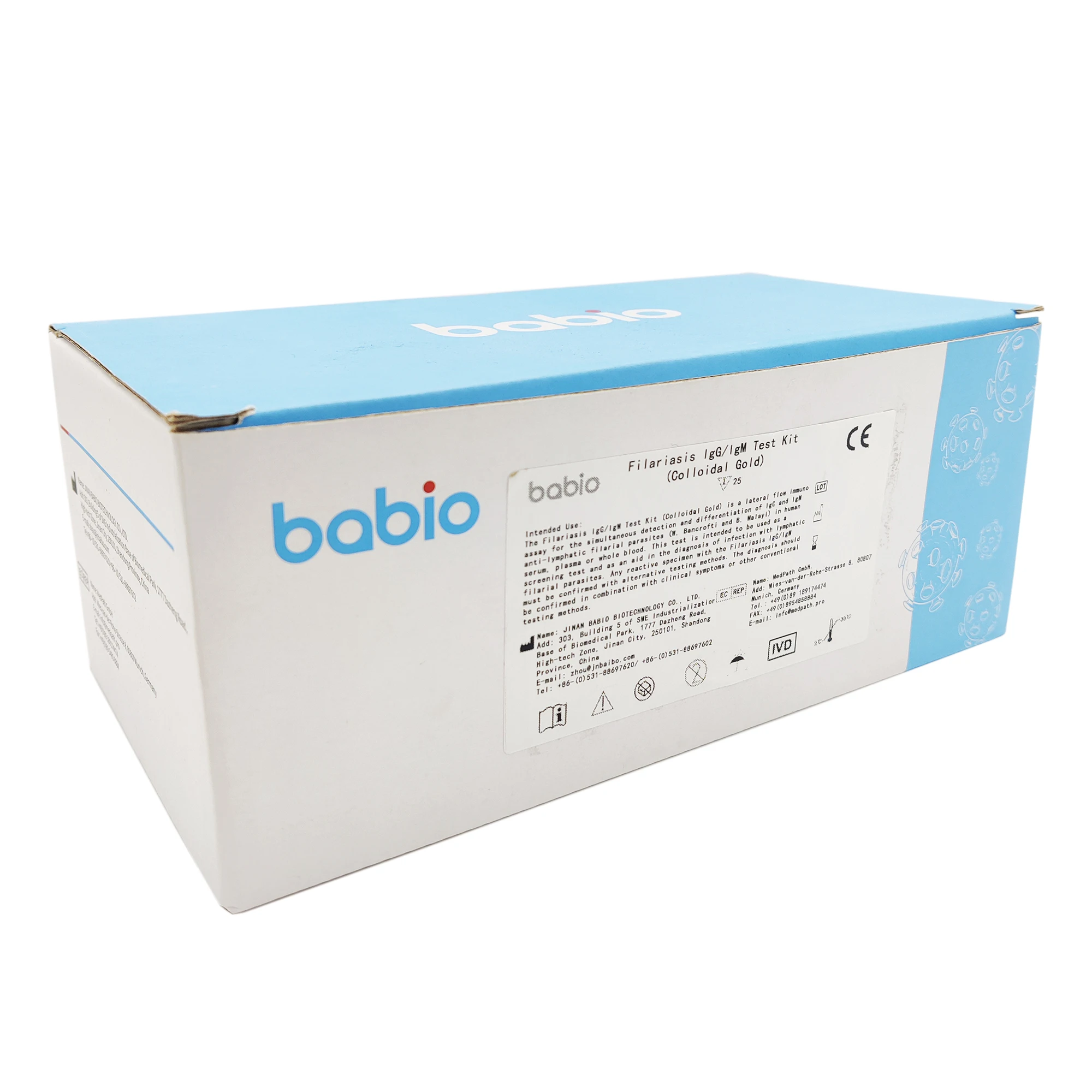 Filariasis Colloidal Gold Test Kit IgG/IgM Pathological Analysis Equipment for Accurate Diagnosis