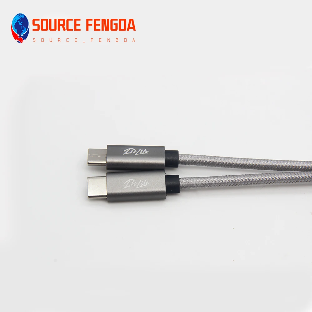 Aluminum 5A  Fast Charging USB type C to Usb type C cable High Speed Data Syncing USB C 3.0 cable