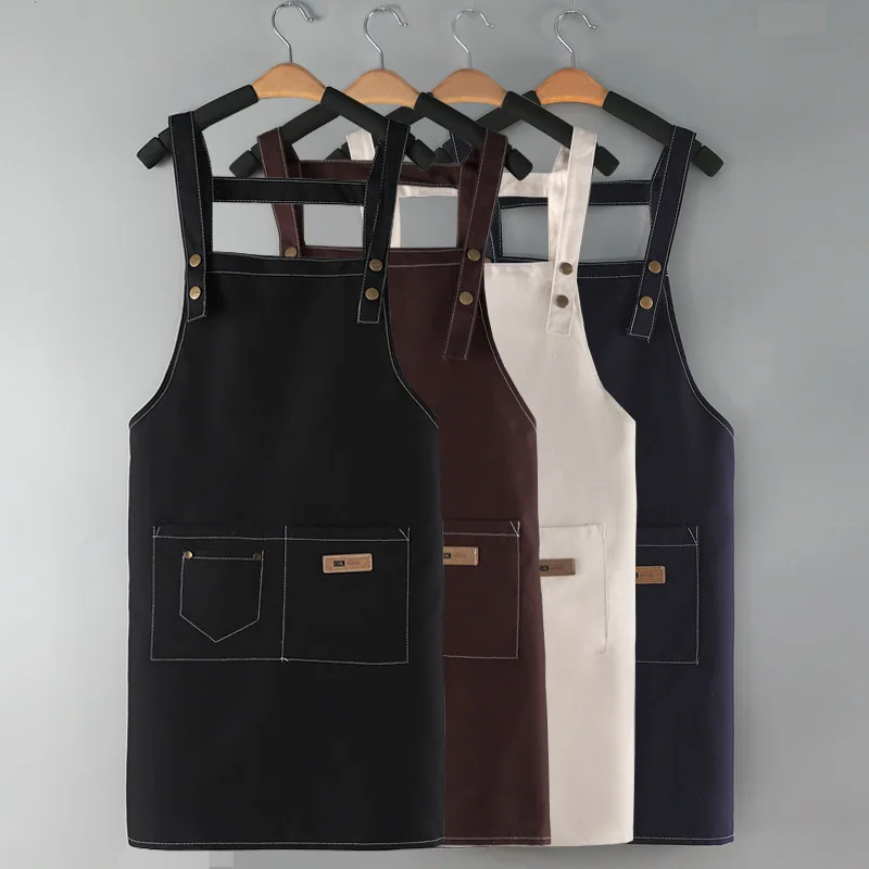 China Supply Wholesale Customized Printed Logo Waterproof Eco Friendly Durable Denim Aprons for Kitchen or Nail