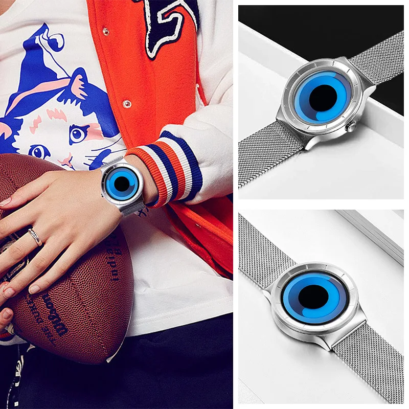 Fashion Vortex Concept Quartz Watches Mens Style Stainless Steel Band Modern Unique Creative Dial Wrist Sinobi Watch