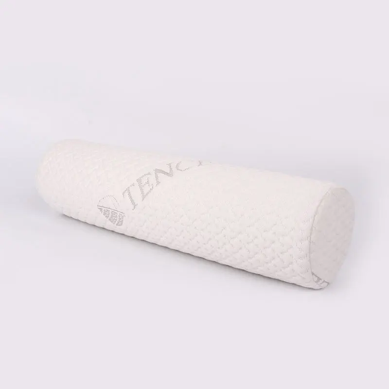 Memory Foam Neck Roll Pillow Cylinder Yoga Bed Bolster Pillow for Sleeping Viscose Bamboo Tube Pillow for Spine Discomfort
