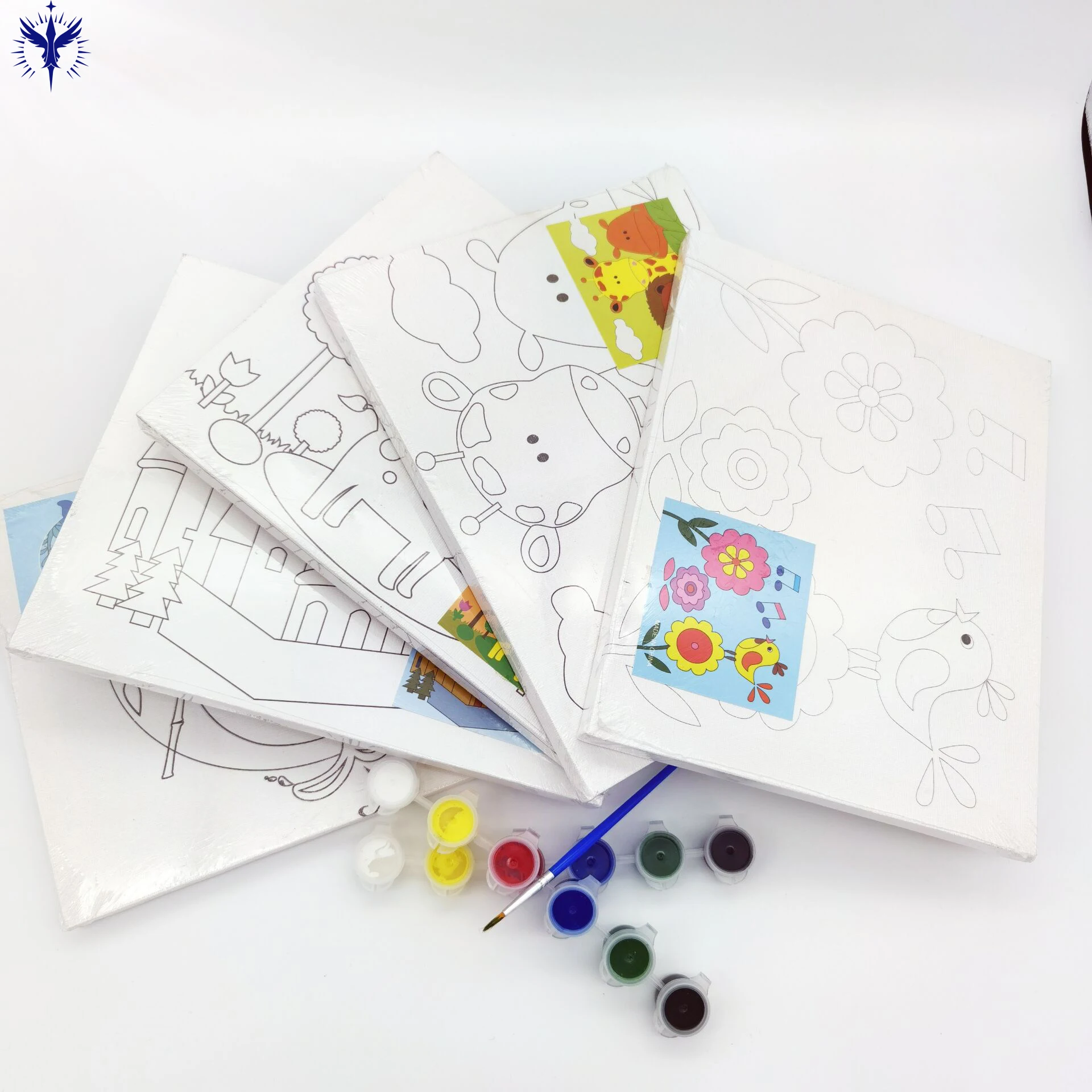 hot sale DIY cartoon pinewood hand painted by number canvas panel for art students supply