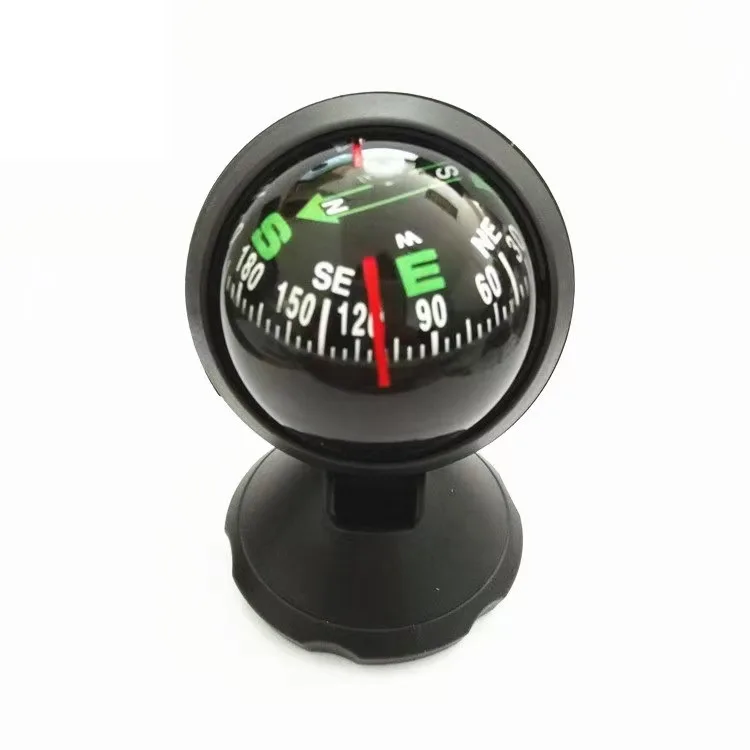 New Mini Car Compass Flexible Navigation Dashboard Auto Ball Cup Vehicle Adhesive Black Plastic For Boat Truck Auto Car Outdoor