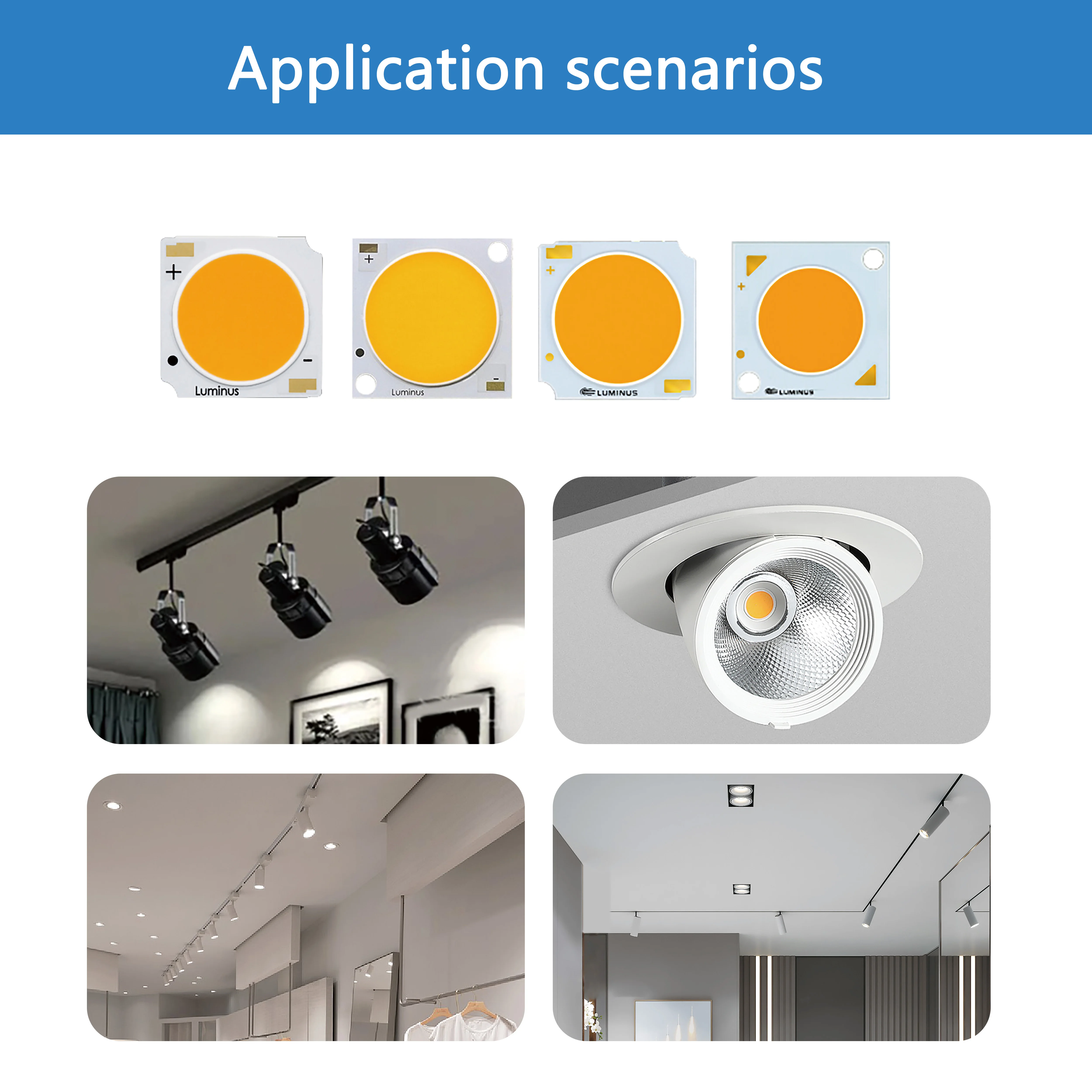 LED chip Longminas High Power 120W Commercial Lighting COB LED Lamp Beads Spotlights and Track Lights