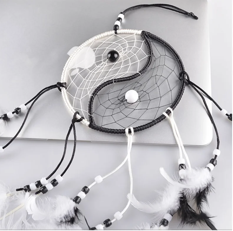 Wholesale Handmade Boho Hanging Feather Dream Catcher for Car Home Room Door Wall Art Party Decor Ornament Gift Craft DIY Kit