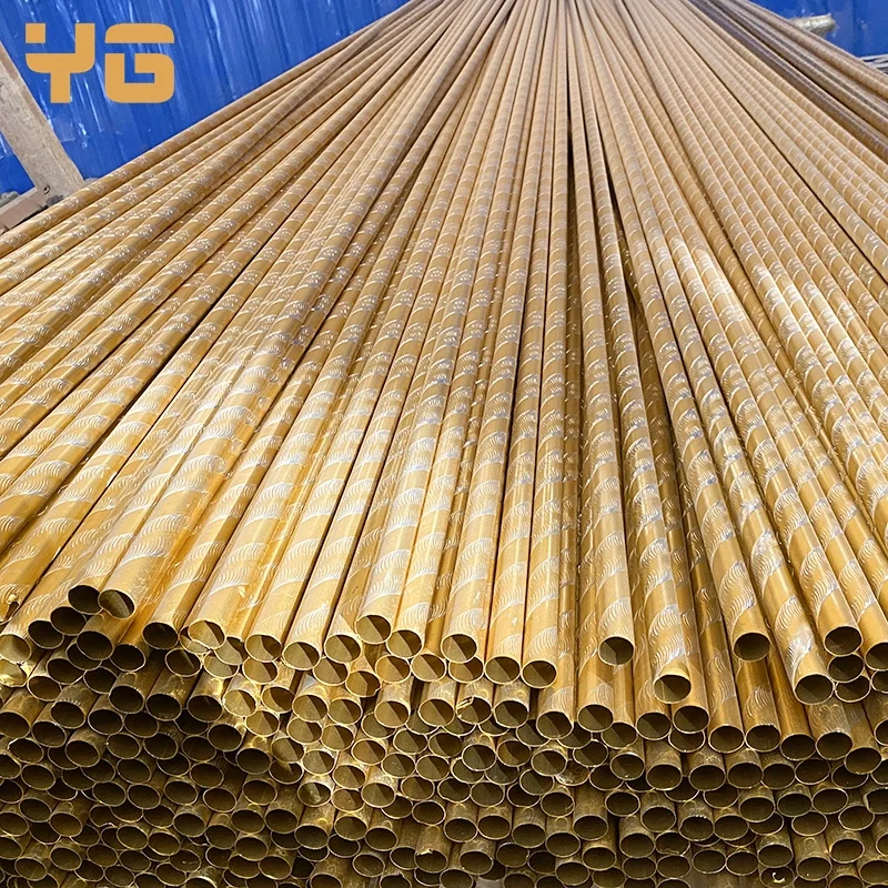 Custom Factory Wholesale Low Price Golden Color Carved Aluminum Curtain Rods Aluminum curtain rail YG-24 YG-28