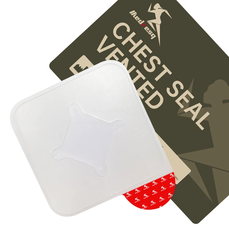 Medresq High Quality First Aid Wound Dressing 4 Holes Vented Emergency Chest Seal for Open Chest Injuries