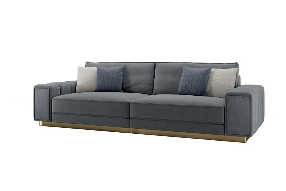 BV Weaving Process Frosted Cowhide Sofa High-End Italian Luxury Living Room Furniture for Villa Living Room