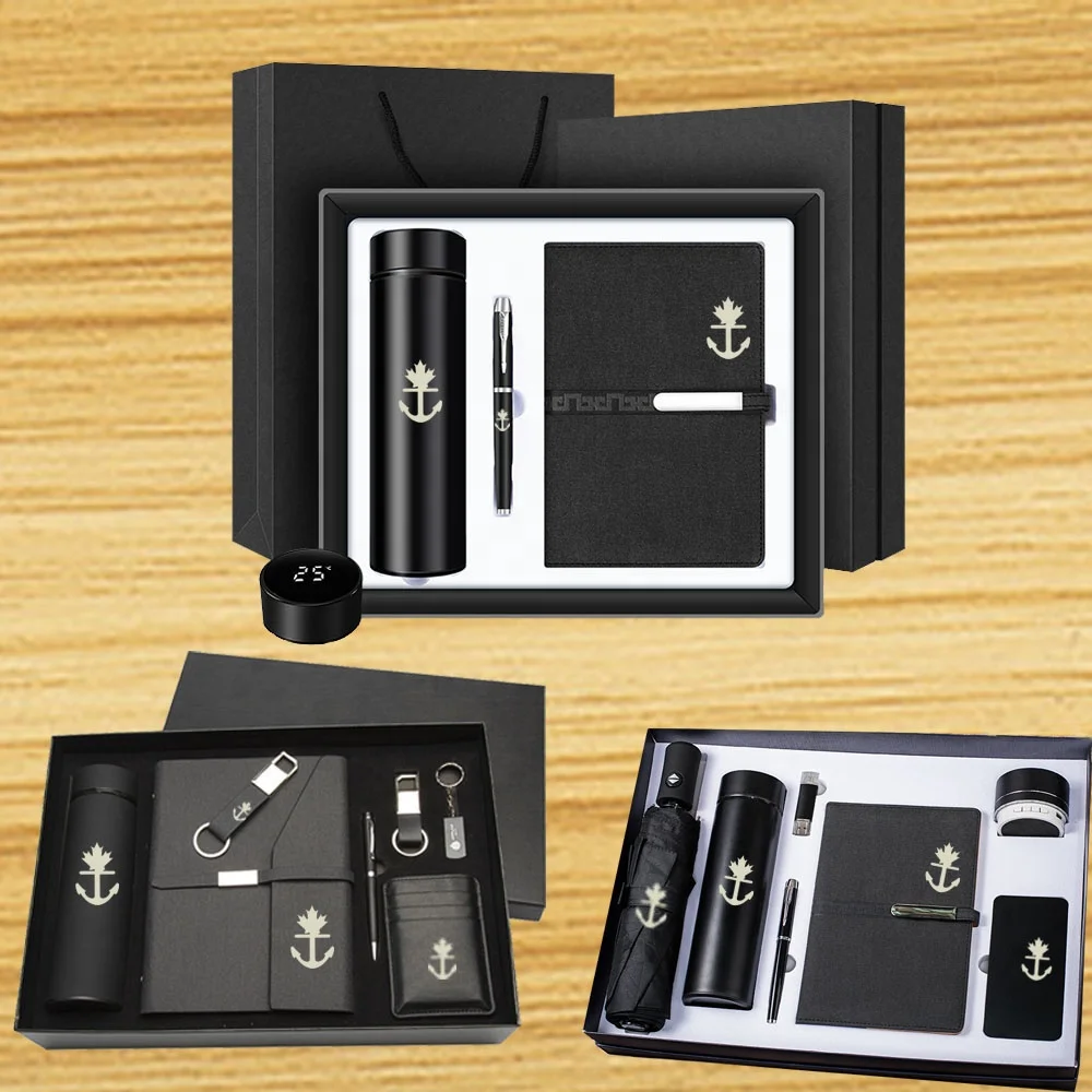Business Gift Set Souvenirs Event Stationery Corporate Notebook Cup Keychain Card Holder Luxury Branding Business Gift Sets