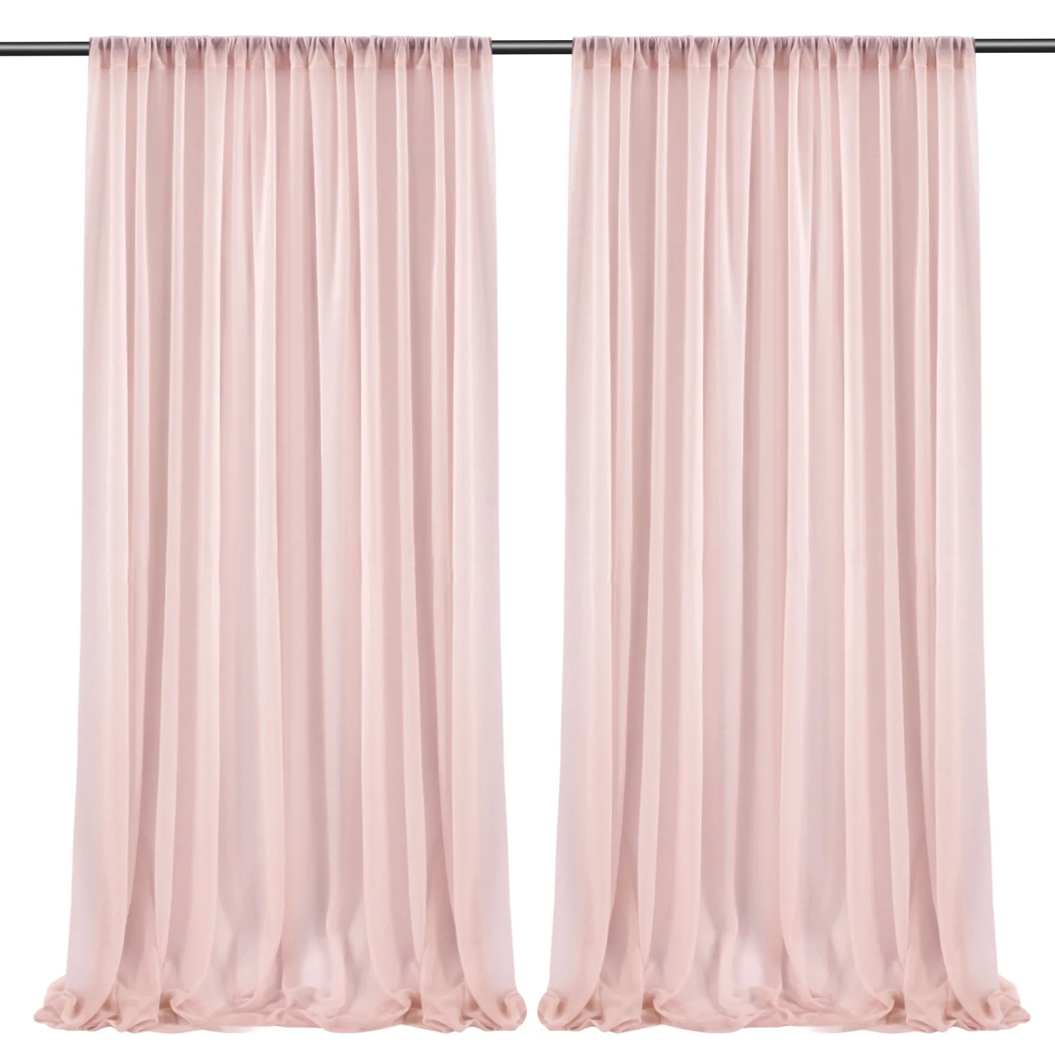 Polyester Fabric Black Backdrop Curtain for Parties Wrinkle Backdrop Drapes Panels for Birthday Wedding