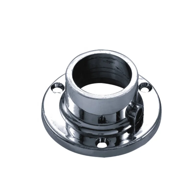 25mm Wall Mount Pipe Bracket With Screws For Closet Wardrobe Shower Curtain Rod Wardrobe Fittings Flange Round Tube Support