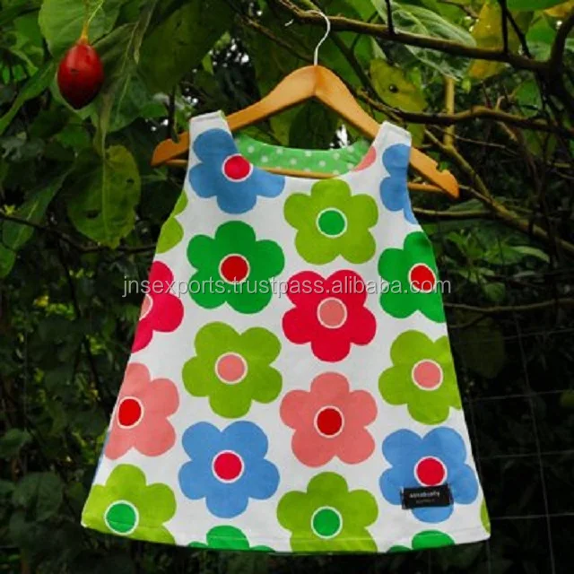 Baby Pinafore dress High Quality Sleeveless Kids Dress Casual Pinafore Flower Baby Girls Ruffle Shoulder Floral Dresses For Sale