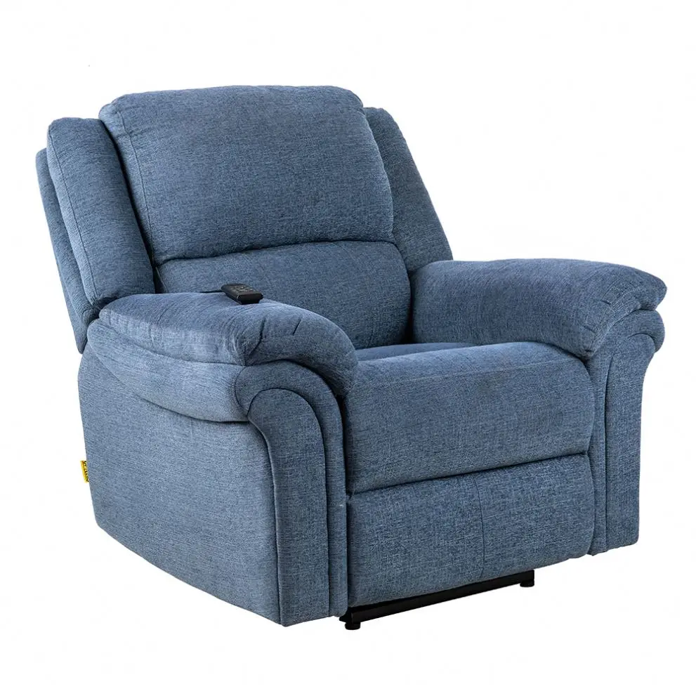 XIHAO VIP Luxury Recliner Massage Cinema Leather Chair With Electric Lumbar Headrest Recline Armchair Blue