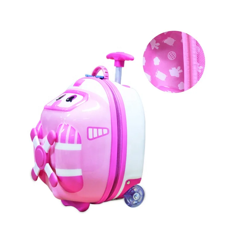 Wholesale 14 inch ABS 3D cartoon pattern 2 wheels kids travelling bags carry on luggage trolley bags suitcase