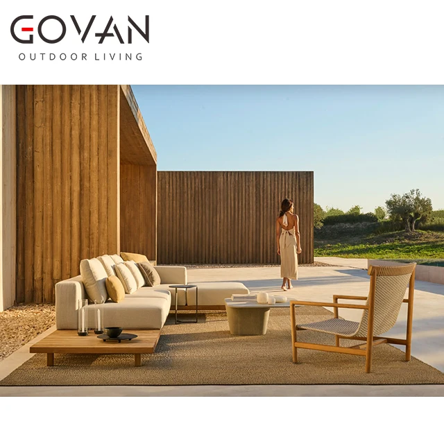 Modern Style Latest Design Outdoor Furniture Garden Set Hotel Leisure Solid Teak Wood Lounge Chair