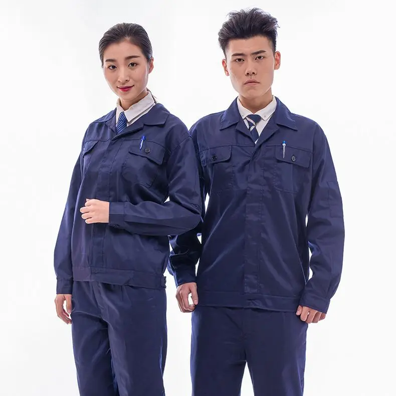Technician Polyester Cotton Navy and Blue Work Uniform Electrician Workwear Wearable Uniforms