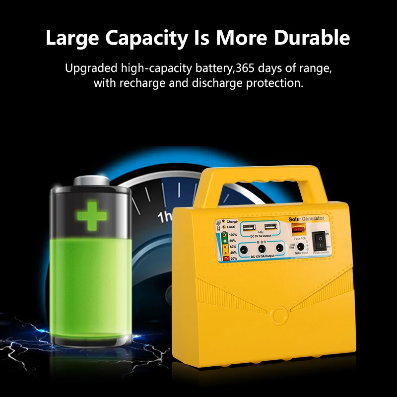 20w Outdoor Portable Complete Solar Generator Built-In Radio Solar Portable Generator Solar Energy System Station