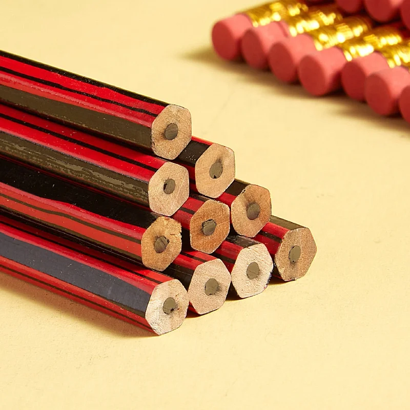 HB&2B Wholesale Classic Red Eraser Pencil School Stationery Wooden  Pencils