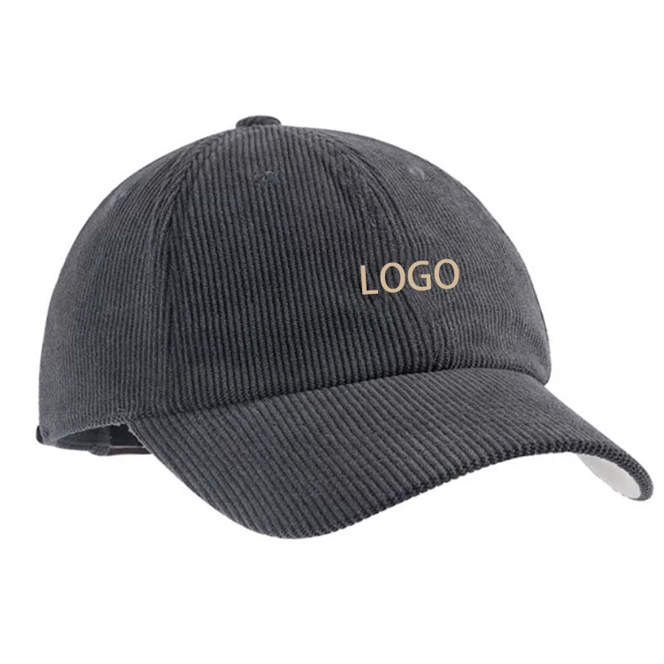 Wholesale Factory Price 6-panel Baseball Hat Embroidered Logo Corduroy Fabric Outdoor Fishing Sports Baseball Hat