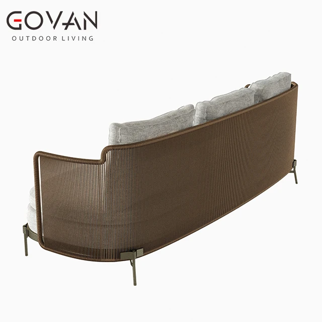 Modern Luxury style Outdoor Garden Sectional Sofa set Rattan with Aluminum Sofa Hotel Villa home Patio 3 Seater Sofa