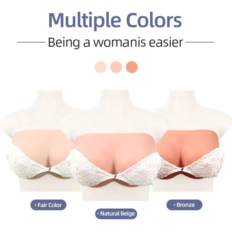 Off-shoulder Silicone Breast Forms Suit Big Boobs Tube Bra Huge Breast FakeBoobs White Brown Black ColorsFalse Breasts