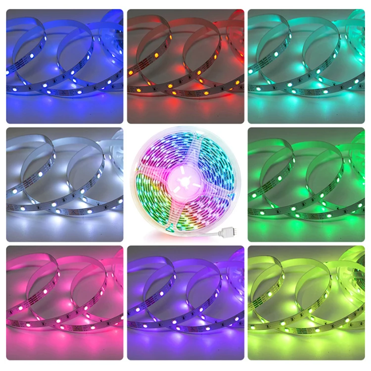 SMD 5050 Смарт цветных (RGB) светодиодных лент 12В водить 60leds IP65 светодиодные полосы света с ИК-пульт дистанционного управления 24-мя клавишами