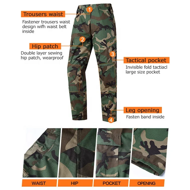 Wholesale ACU Camouflage Tactical Jacket Rip Stop Tactical Training Clothes Combat Uniform Suit Set For Men