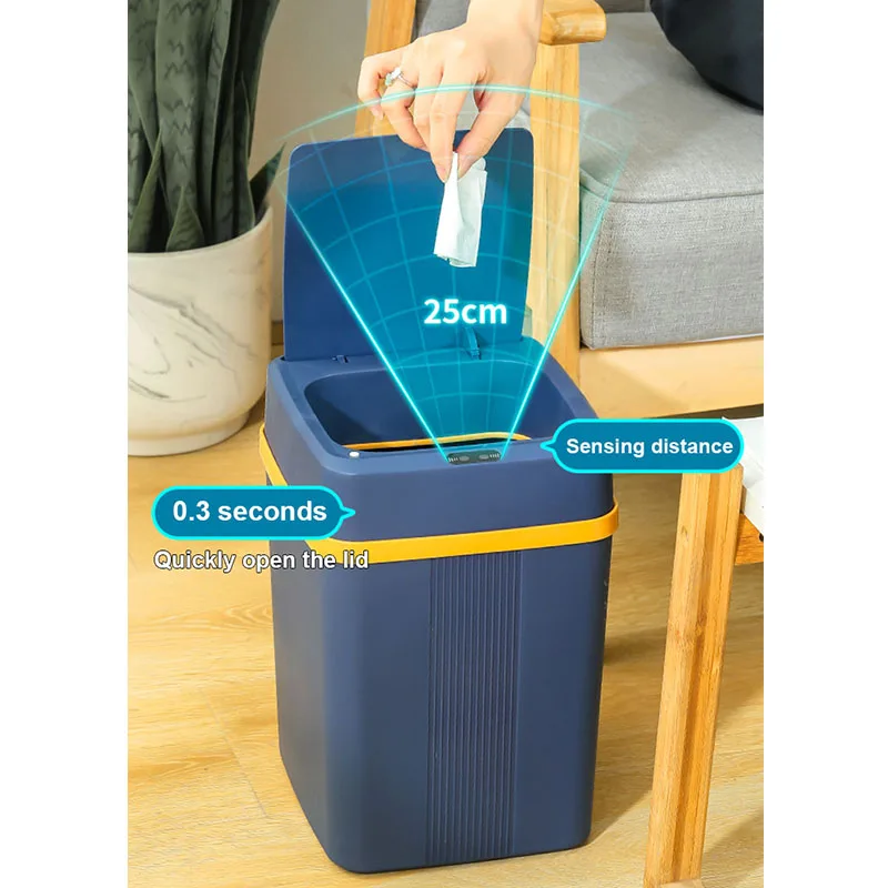 10L интеллигентая (ый) датчик мусорное ведро для кухни портативная зарядка мусор пыли пластиковый мусорный бак Автоматический Смарт мусорные ведра