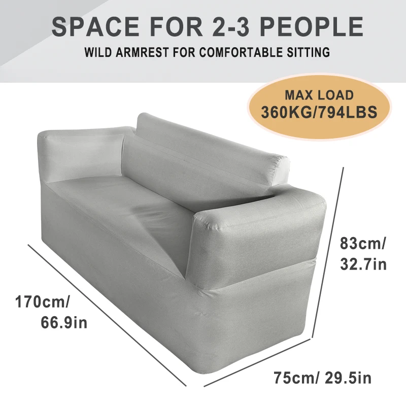 Inflatable Camping Lounger Sofa  Back Pillow Cushion Chair Inflatable Chair Sofa Blow Up Seat Built-in air pump air Lounger